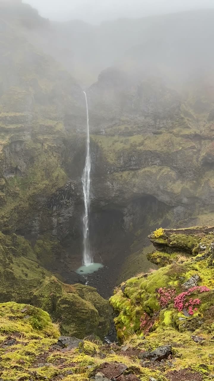 A hidden waterfall near Fagurholsmyri.